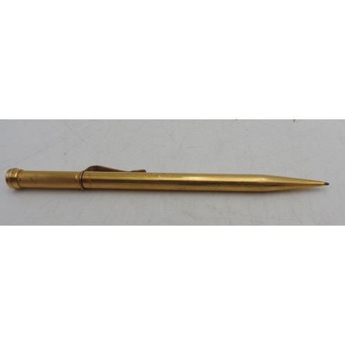 447 - AN 18CT GOLD PROPELLING PENCIL WITH 9CT GOLD CLIP