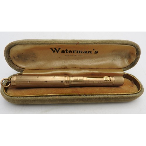 448 - A LADIES VINTAGE 9CT GOLD WATERMAN'S FOUNTAIN PEN