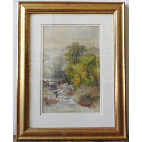 225 - JOSEPH NEEDHAM (c.1810-1880) 'FISHERMAN, NORTH WALES' WATER COLOUR, signed in bottom right corner, i... 