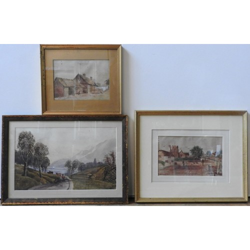 232 - THREE 19TH CENTURY RURAL SCENE WATER COLOURS