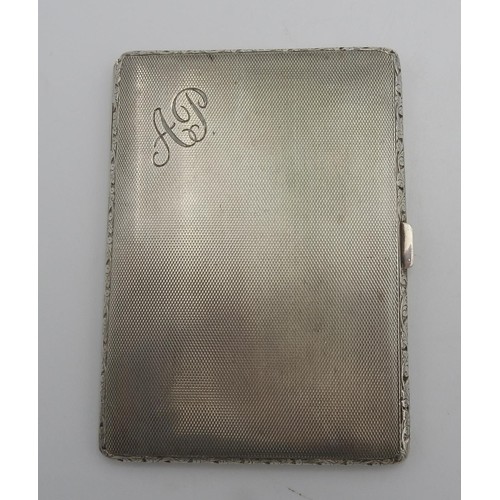 435 - A HALLMARK SILVER CIGARETTE CASE, Birmingham 1938, 11.5 x 8 cm, total weight 4.5 oz