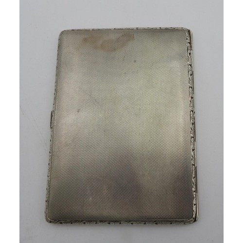 435 - A HALLMARK SILVER CIGARETTE CASE, Birmingham 1938, 11.5 x 8 cm, total weight 4.5 oz