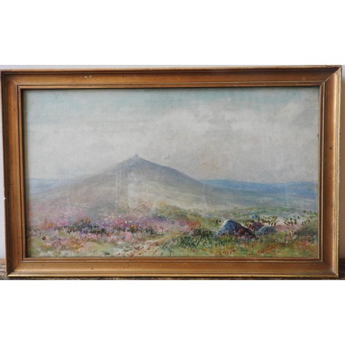 242 - AN EARLY 20TH CENTURY DARTMOOR SCENE OIL PAINTING, SIGNED J.A.MOYLE, signature in lower right corner... 