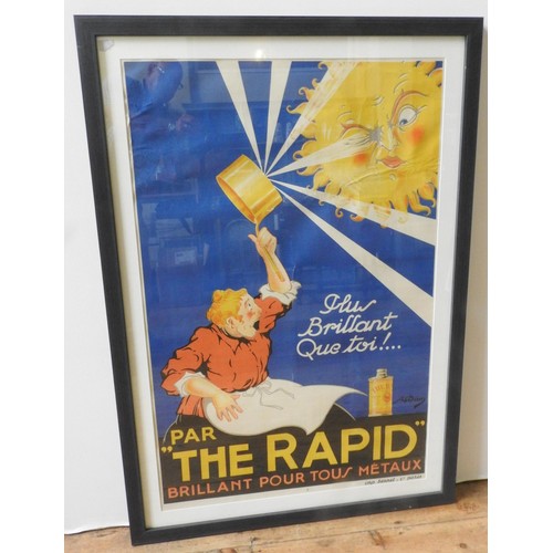 262 - A FRAMED FRENCH ADVERTISING POSTER CIRCA 1900, 114 x 75 cm