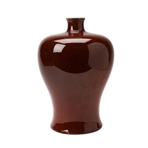 65A - FLAMBE VASE, MEIPING QING DYNASTYcovered in a rich raspberry-red glaze 26cm high