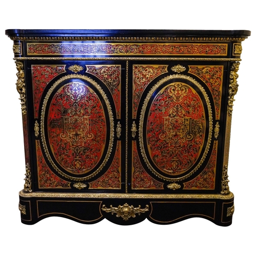 4 - NAPOLEAN III BOULLE CABINET19TH CENTURYwith gilt-metal mounts, the rectangular top with outset corne... 