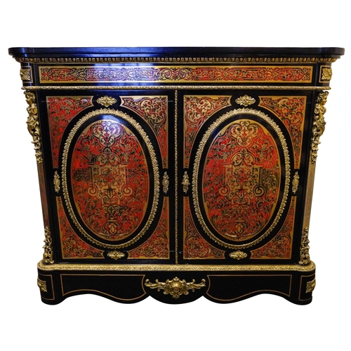 4 - NAPOLEAN III BOULLE CABINET19TH CENTURYwith gilt-metal mounts, the rectangular top with outset corne... 