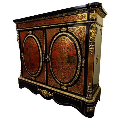 4 - NAPOLEAN III BOULLE CABINET19TH CENTURYwith gilt-metal mounts, the rectangular top with outset corne... 