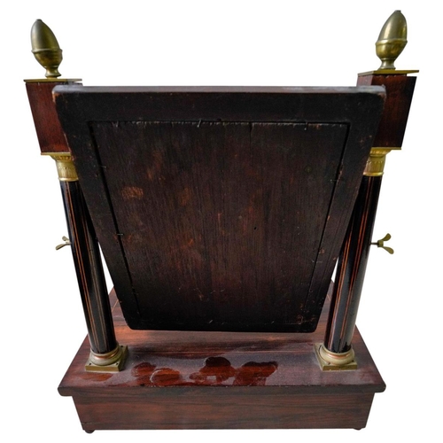 229 - FRENCH EMPIRE ROSEWOOD TOILET MIRRORCIRCA 1830with gilt-metal mounts, fitted with one drawer, raised... 