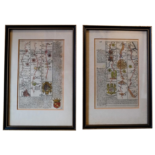 246 - GROUP OF SEVEN FRAMED MAPScomprising two small maps, by Emanuel Bowen, 18th century, Hampshire by Ro... 