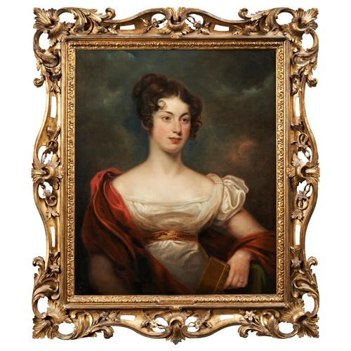 247 - MARGARET SARAH CARPENTER (1793 – 1872) OIL ON CANVAS PORTRAIT OF MARY MORETON, COUNTESS OF DENBEIGH,... 