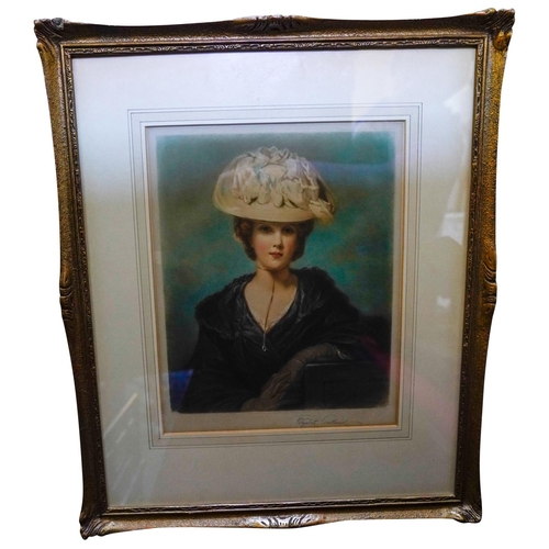 249 - ELIZABETH GULLAND (1857-1934)MISS HICKEYmezzotint in colour, signed in pencil, framed, 35cm x 28cm w... 