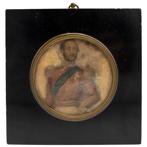 252 - PORTRAIT MINIATURE OF A NAVAL OFFICER19TH CENTURYwatercolour on paper, in an ebonized frame15.5 x 15... 