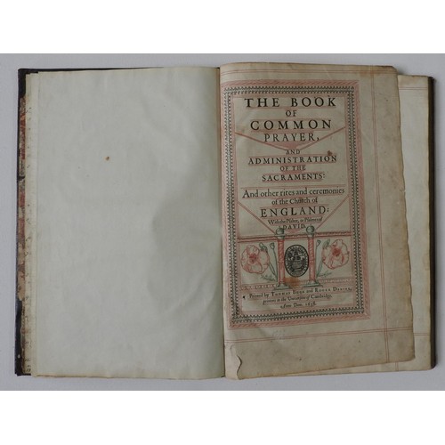 412 - A 1638 LEATHER BOUND BOOK OF COMMON PRAYER, printed by Thomas Buck and Roger Daniel, printers to the... 