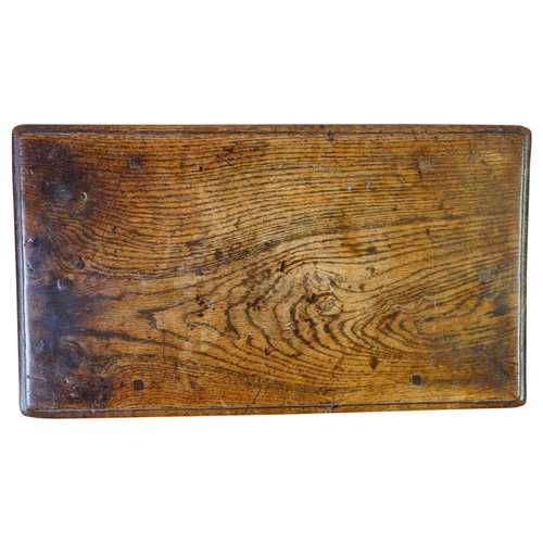 28 - GOOD CHARLES II OAK JOINT STOOLLAST QUARTER 17TH CENTURYthe rectangular top with a moulded edge, rai... 