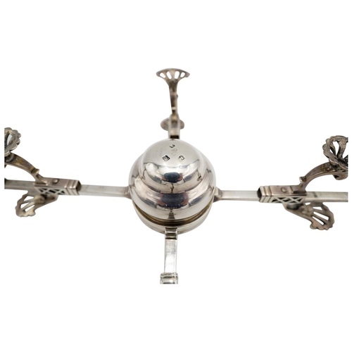 460 - GEORGE III SILVER DISH CROSSEDWARD ALDRIDGE, LONDON 1765the inverted pear-shaped lamp with rope work... 