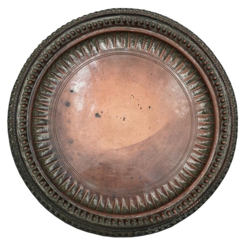 381 - GROUP OF PERSIAN TINNED COPPER WARES19TH CENTURYcomprising a large tray, three circular dishes, two ... 