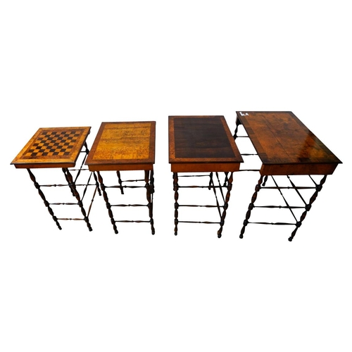 31 - SET OF REGENCY SPECIMEN WOOD AND EBONISED QUARTETTO TABLES ATTRIBUTED TO GILLOWSCIRCA 1810-15Each wi... 