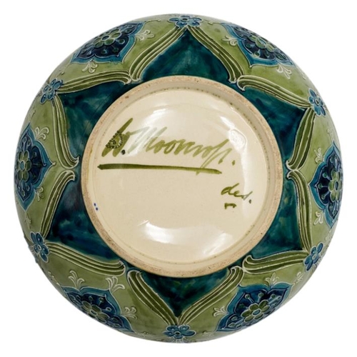 217 - LARGE WILLIAM MOORCROFT FOR MACINTYRE BOWLCIRCA 1925the sides decorated with stylised lotus, signed ... 