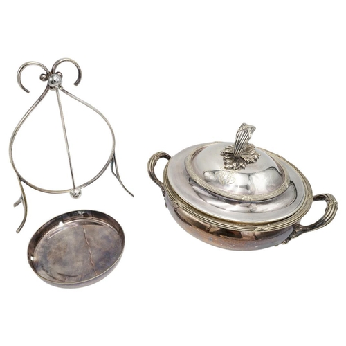 469 - SILVER PLATED DINNER GONG BY E. J. FAIRBAIRNSEARLY 20TH CENTURY22cm high; together with a LATE VICTO... 