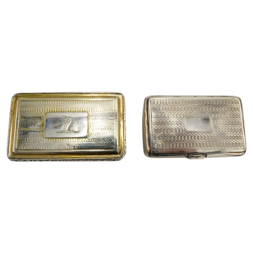 473 - GEORGE II SILVER GILT SNUFF BOXBIRMINGHAM 1827of rectangular form, the sides with engine turned deco... 