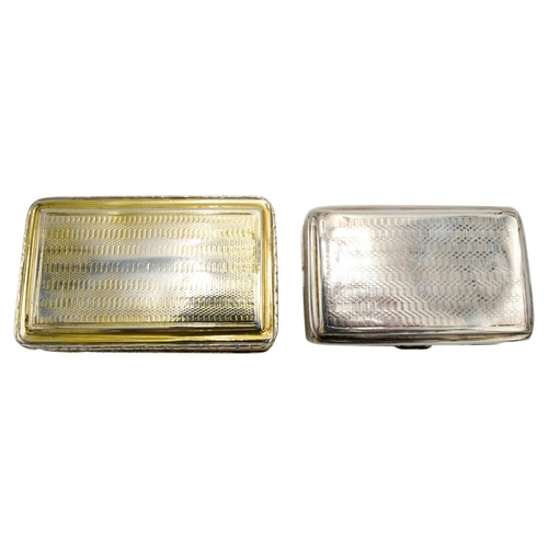 473 - GEORGE II SILVER GILT SNUFF BOXBIRMINGHAM 1827of rectangular form, the sides with engine turned deco... 