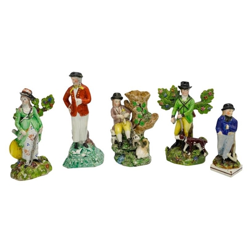 184 - GROUP OF FIVE PEARLWARE FIGURESEARLY 19TH CENTURYlargest, 20cm high, smallest, 14cmPROVENANCE : Priv... 