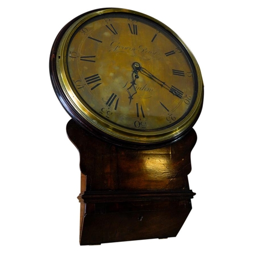 117 - LATE GEORGE III MAHOGANY WALL CLOCK BY GEORGE PRIOR, LONDONCIRCA 1810the circular brass dial signed ... 