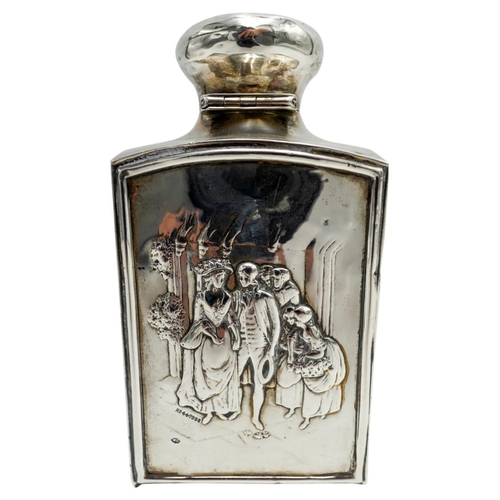 505 - LARGE EDWARDIAN SILVER SCENT BOTTLEWILLIAM COMYNS, LONDON 1904of square form, the sides embossed wit... 