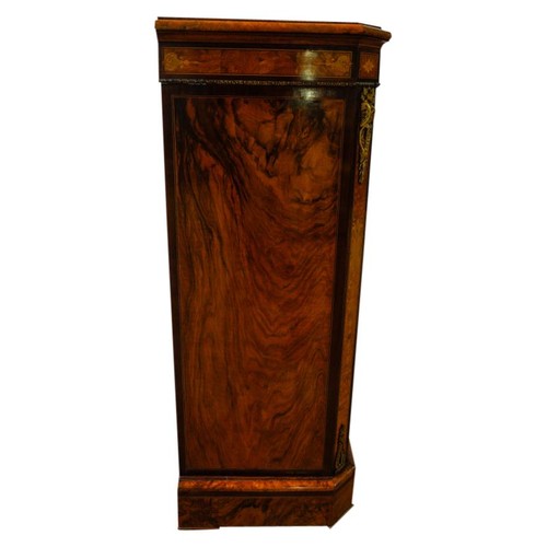 45 - FINE VICTORIAN BURR WALNUT AND CROSSBANDED PIER CABINETCIRCA 1880with gilt-metal mounts and marquetr... 