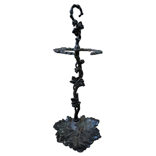 65 - COALBROOKDALE STYLE CAST IRON STICK STANDLATE 19TH / EARLY 20TH CENTURYcast with fruiting vines, 68c... 