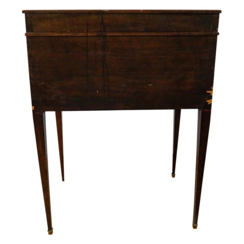 72 - FRENCH 'PLUM-PUDDING' MAHOGANY BONHEUR DU JOUR CIRCA 1900with kingwood banding, the raised back fitt... 