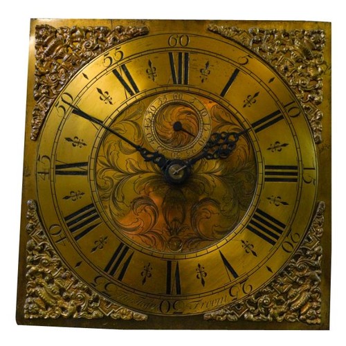 118 - MAHOGANY LONGCASE CLOCK MOVEMENT BY THOMAS TUDGE, FROME, 18TH CENTURYthe brass dial with Roman numer... 