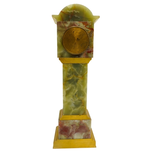 119 - FRENCH ONYX AND GILT-BRONZE MOUNTED CLOCKCIRCA 1900modelled as a longcase clock, the white enamel di... 