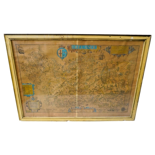 420 - BAPTISTA BOAZIO, A LATE 19TH CENTURY REPRODUCTION OF A MAP OF IRELANDE, together with an early 19th ... 