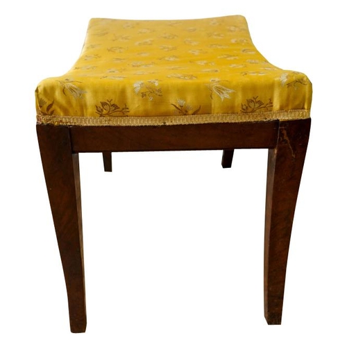 89 - GEORGE II STYLE MAHOGANY FOOT STOOL19TH CENTURYthe padded seated raised on shell carved cabriole leg... 