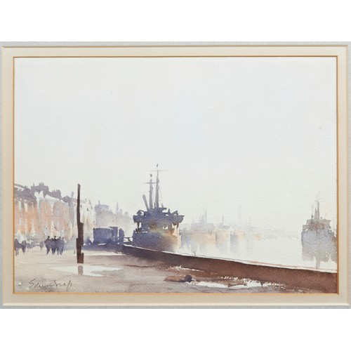 53 - EDWARD SEAGO (1910-1974)'DECEMBER MORNING, GREAT YARMOUTH'WatercolourSigned26.5cm x 36.5cmPROVENANCE... 
