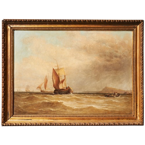 64 - ATTRIBUTED TO GEORGE CLARK STANTON (1832-1894)FISHING BOATS OFFSHOREoil on canvas, indistinctly sign... 