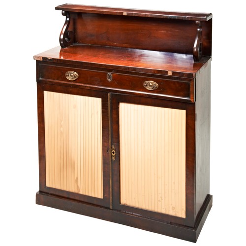 115 - GEORGE IV SIMULATED ROSEWOOD CHIFFONIERCIRCA 1830the raised back with double S-scroll supports, abov... 