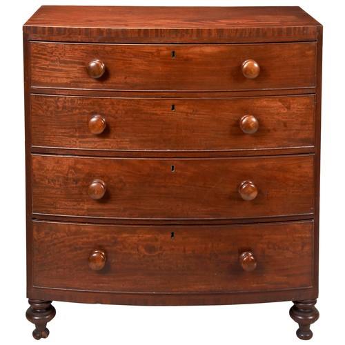 116 - VICTORIAN MAHOGANY BOWFRONT CHEST OF DRAWERS19TH CENTURYthe shaped top above four long graduated dra... 