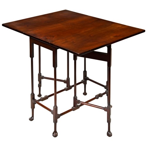 118 - GEORGE III STYLE SPIDER GATE-LEG TABLECIRCA 1900the drop leaf rectangular top raised on slender turn... 