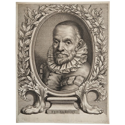 99 - A FOLDER CONTAINING A COLLECTION OF TWELVE ENGRAVED PORTRAITS, including artists such a Caravaggio a... 