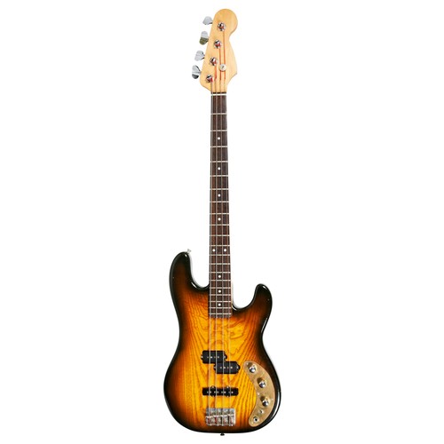 73 - A CUSTOM MADE/COMPOSITE PRECISION STYLE BASS GUITAR with natural wood heavy lacquered Schecter body ... 