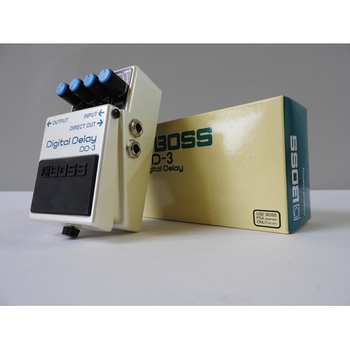 16 - A BOSS DD-3 DIGITAL DELAY PEDAL boxed, and a BOSS PSA-240 AC Power Adaptor.Digital Delay is boxed an... 