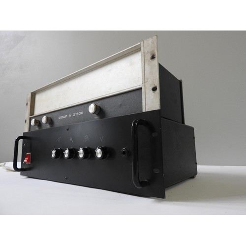 30 - A CROWN D-150A RACK MOUNTED VINTAGE STEREO AMPLIFIER rated at 80w per channel and a custom un-named ... 