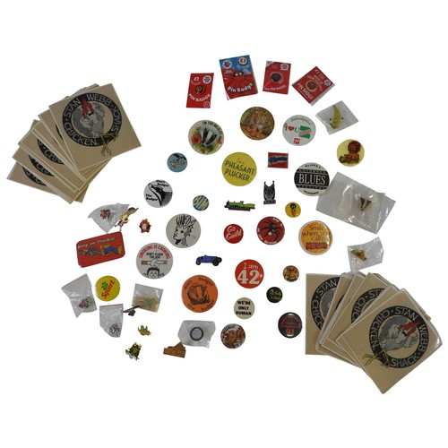 65 - JAMES'S PERSONAL COLLECTION OF BADGES including various examples from the 1970s, wildlife button bad... 