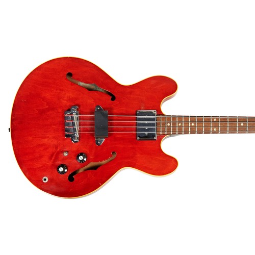 82 - AN EPIPHONE RIVOLI CHERRY BASS EB232C, 1967, SERIAL NUMBER 101909115cm x 41.5cmAs the bass counterpa... 