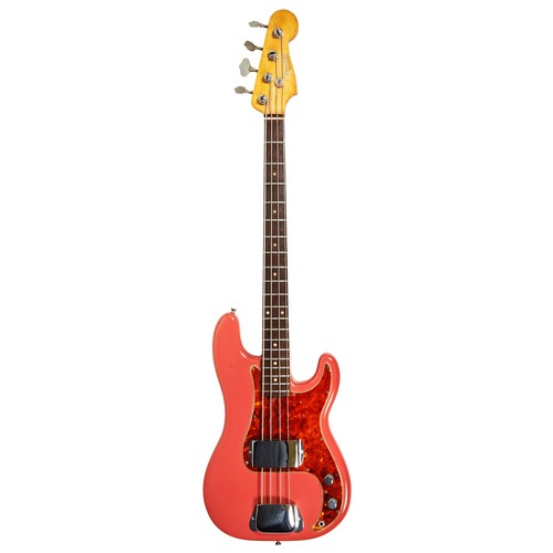 83 - A FENDER PRECISION ‘SALMON PINK’ BASS GUITAR, 1962/63, SERIAL NUMBER 73968116cm x 33cm max The Preci... 