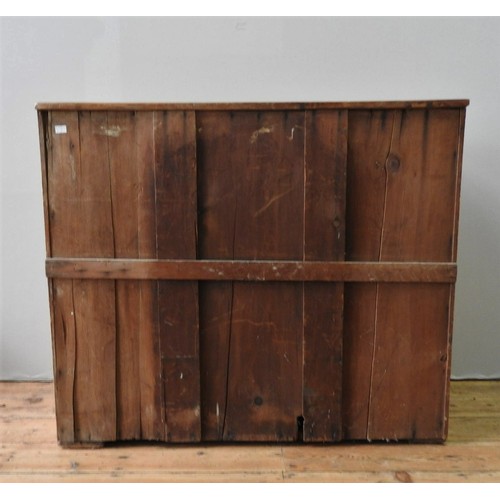 17 - A 19TH CENTURY WAXED PINE CHEST OF FIVE DRAWERS, comprising two short drawers over three long drawer... 