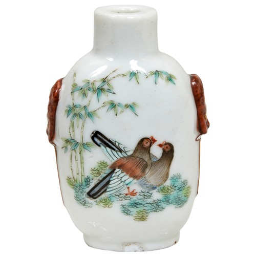 190 - FINE FAMILLE ROSE ENAMELLED PORCELAIN SNUFF BOTTLEPROBABLY IMPERIAL, JINGDEZHEN KILNS, DAOGUANG FOUR... 